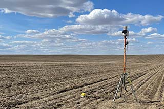 Weather station in field